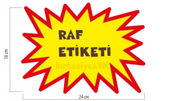 Market Reyon Raf Önü Sarı Yıldız Karton 24x18 cm.Raf Yıldızı 50 Adet