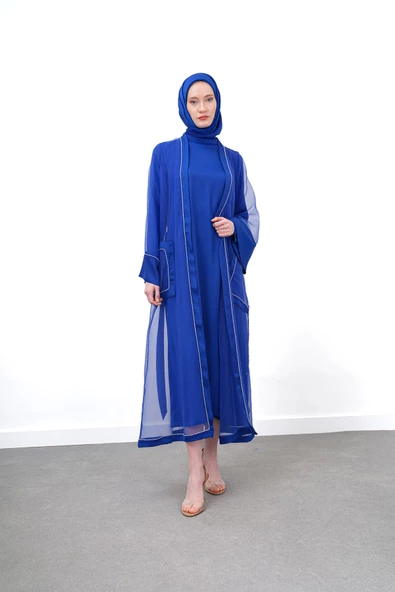 ORGANZE & SANDY LUXURY İKİLİ TAKIM - Saks - 6