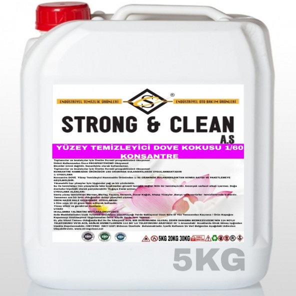 YÜZEY TEMİZLEYİCİ KONSANTRE 1/60 DOVE KOKULU 5KG