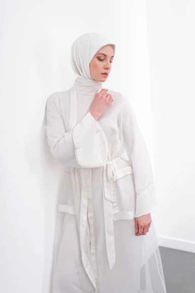 ORGANZE & SANDY LUXURY İKİLİ TAKIM - Ekru - 5