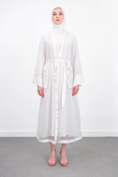 ORGANZE & SANDY LUXURY İKİLİ TAKIM - Ekru