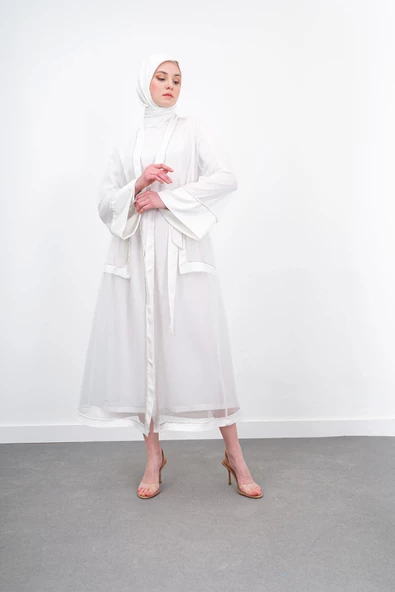 ORGANZE & SANDY LUXURY İKİLİ TAKIM - Ekru - 8