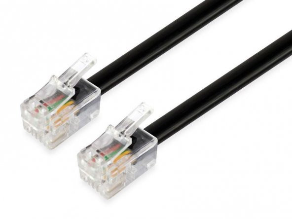Yassı Siyah 2 Pin Telefon Kablosu 5 Metre