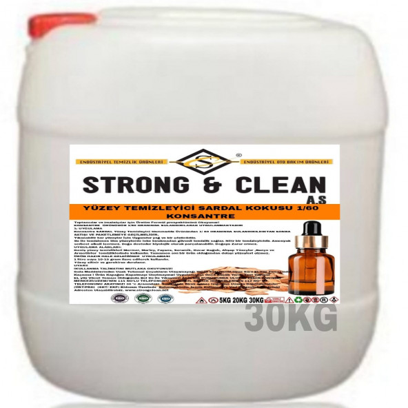 YÜZEY TEMİZLEYİCİ KONSANTRE 1/60 SANDAL KOKULU 30KG