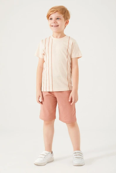 Arnetta 2509 Vertical Stripes Erkek Çocuk Bermuda Takım - 3