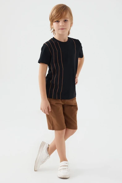 Arnetta 2509 Vertical Stripes Erkek Çocuk Bermuda Takım - 11