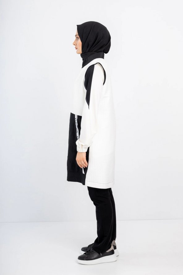 KAPİTONE DETAYLI YELEKLİ 3 LÜ TAKIM - Ekru - 2