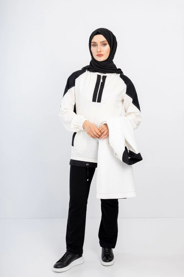 KAPİTONE DETAYLI YELEKLİ 3 LÜ TAKIM - Ekru - 5