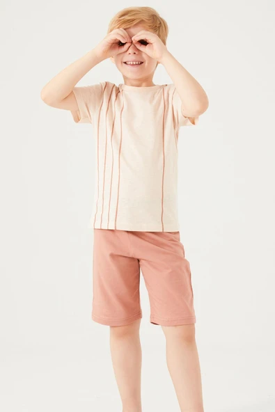 Arnetta 2509 Vertical Stripes Erkek Çocuk Bermuda Takım - 5