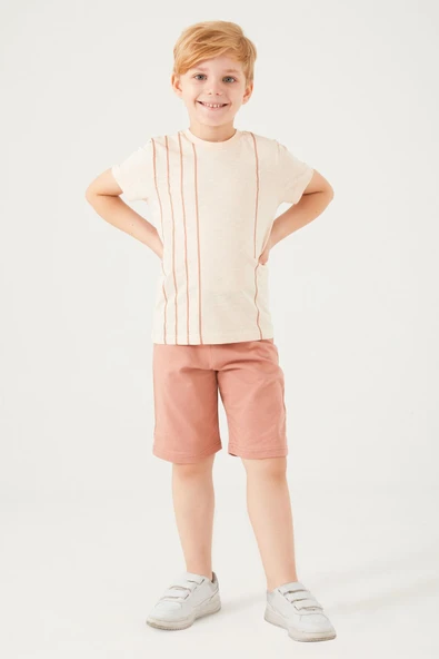 Arnetta 2509 Vertical Stripes Erkek Çocuk Bermuda Takım - 2