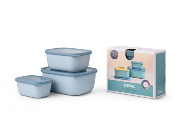 Mepal Set Cirqula Rectangular 3 Parça Saklama Kabı (500+1000+2000)