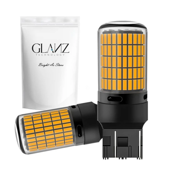 Glanz T20 Çift Duy Led Sinyal Ampul Gündüz Lamba Turuncu Amber