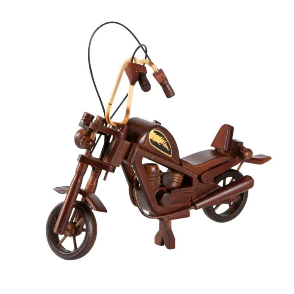 Dekoratif Ahşap Harley Davidson Motosiklet 40 cm - Resim 2