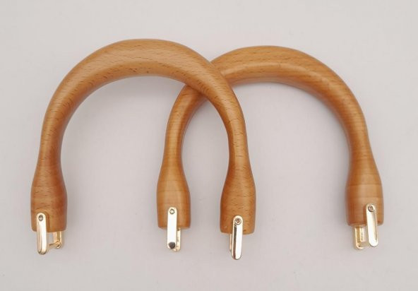 Angel Çanta Aksesuar 12.5X13 Cm Light Gold Halkalı Ahşap Çanta Sapı ürün görseli 1