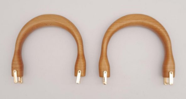 Angel Çanta Aksesuar 12.5X13 Cm Light Gold Halkalı Ahşap Çanta Sapı - Resim 3