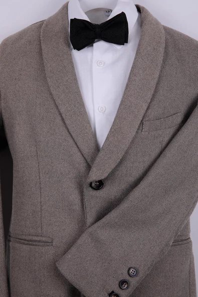 Çocuk Genç Papyonlu Ceket Gömlek Pantolon Takım Elbise Mezuniyet Balo Bayramlık Düğün Damatlık 4'lü Set NX-5010 - 8