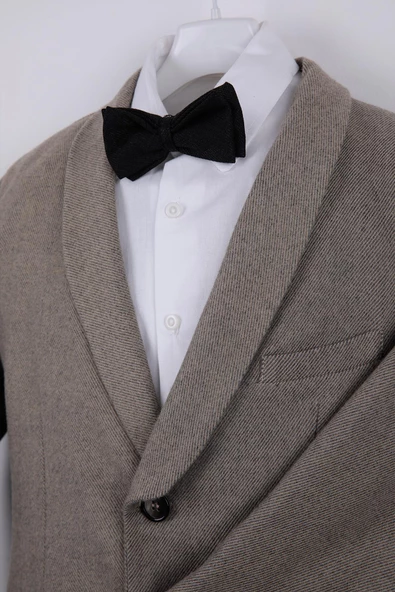 Çocuk Genç Papyonlu Ceket Gömlek Pantolon Takım Elbise Mezuniyet Balo Bayramlık Düğün Damatlık 4'lü Set NX-5010 - 7