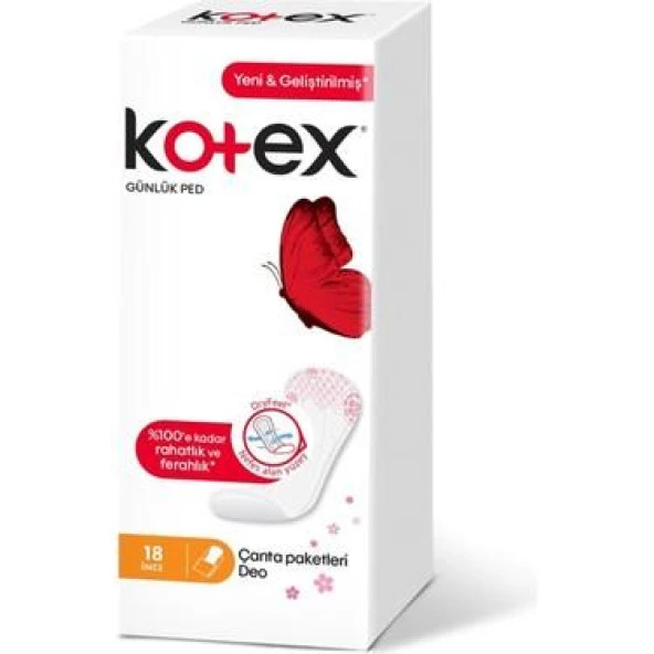 KOTEX GÜNLÜK PED İNCE 18Lİ DEO