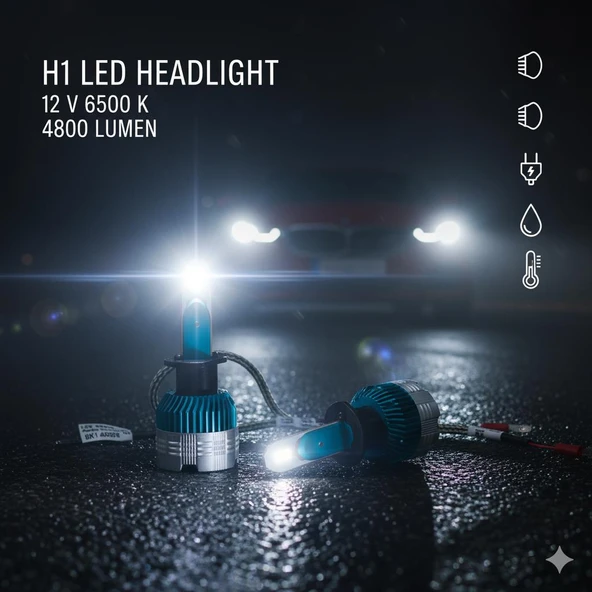 Space H1 Led Far Ampulü 4800LM parlak beyaz güçlü ışık ürün görseli 1