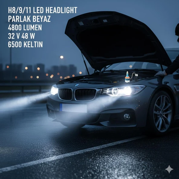 Space H8-9-11 Led Far Ampulü 4800LM parlak beyaz güçlü ışık - Resim 2