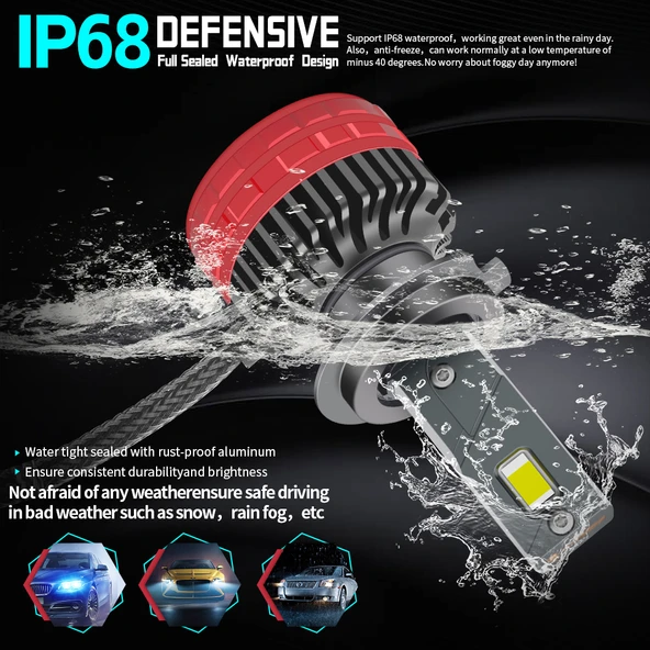 Led far ampulü canbus 110W 22000LM H1 12V / LAAM922 - Resim 3