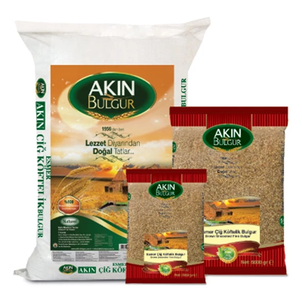 Akın Bulgur Esmer Çiğ Köftelik Bulgur 1 KG