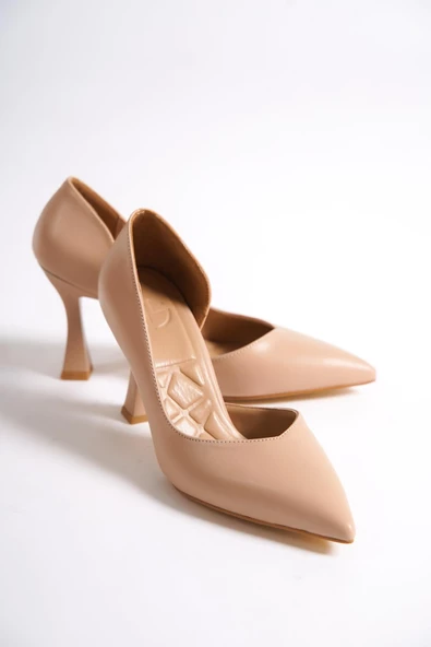 Yeva Ten Rengi Yanı Açık Kadeh Topuklu Ayakkabı - Resim 4