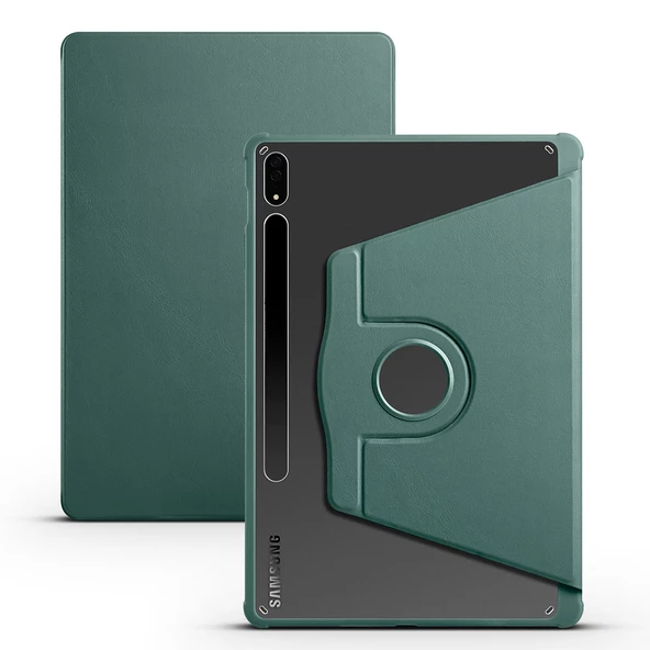 Gpack Samsung Galaxy Tab S7 FE LTE T733 Kılıf Termik Arkası Şeffaf Smart Kapaklı Kalem Bölmeli T1 - 9