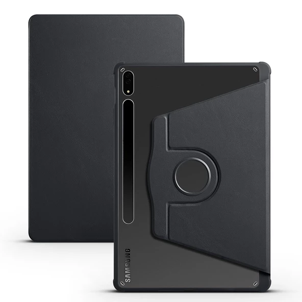Gpack Samsung Galaxy Tab S7 FE LTE T733 Kılıf Termik Arkası Şeffaf Smart Kapaklı Kalem Bölmeli T1 - 6