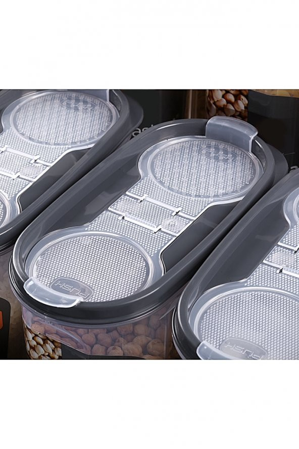 King Mop 6lı Sızdırmaz Kapaklı Erzak Saklama Kabı 2 x ( 1200 Ml, 1700 Ml, 2400 Ml ) KMMSK-01-kavanoz - 4