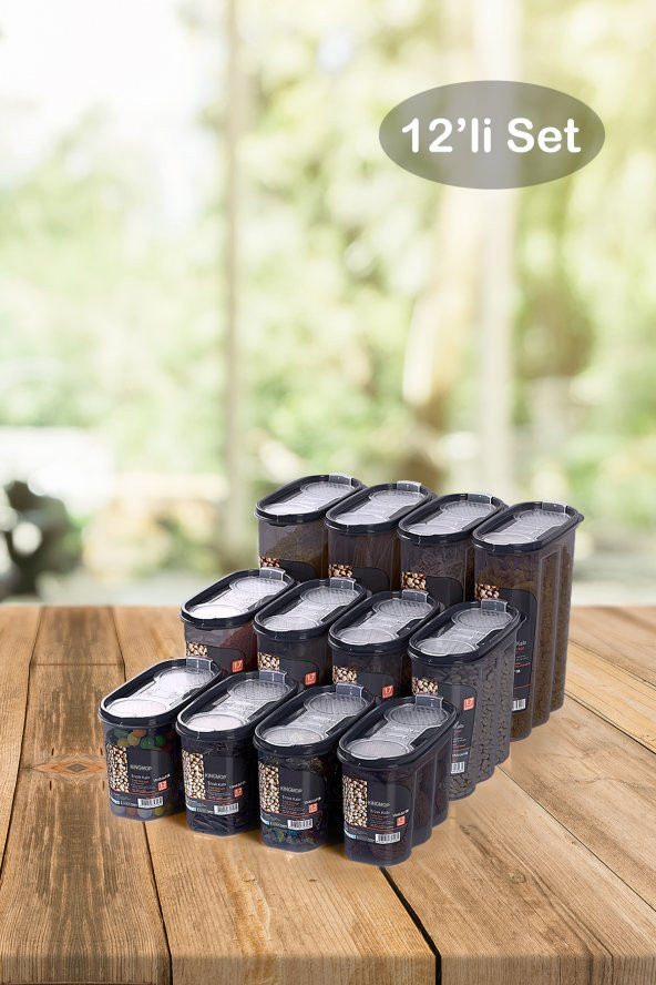 King Mop 12li Sızdırmaz Kapaklı Erzak Saklama Kabı Seti 4 x (1200 Ml, 1700 Ml, 2400 Ml) FÜKMMSK-01 - 2