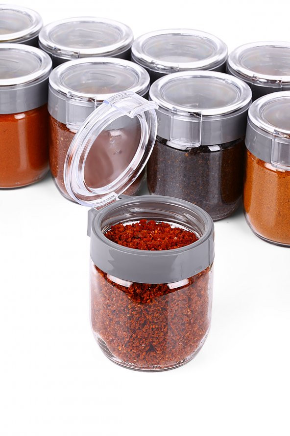 King Mop 6lı Cam Baharatlık ve Saklama Kabı ( 425 ml x 6 Adet) - Glass Spice Container and Storage Container - 2