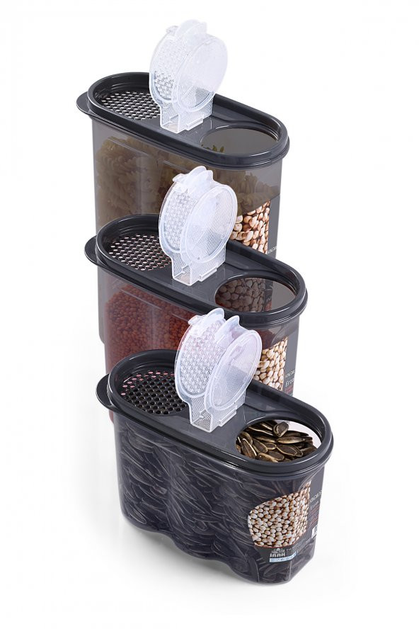 King Mop 18li Sızdırmaz Kapaklı Erzak Saklama Kabı Seti 6 x (1200 Ml, 1700 Ml, 2400 Ml) FÜKMMSK-01 - 4