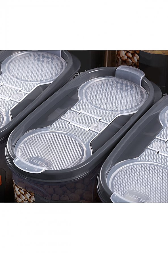 King Mop 12 Adet Büyük Boy Sızdırmaz Kapaklı Erzak Saklama Kabı Seti 12 X (2400 ml) - 5