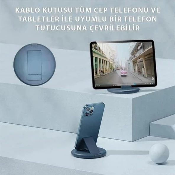 Polham 6in1 60W Type C, Micro ve İphone Lightning Kablolu, Dönüştürücü, Sim Aparatlı Seyahat Seti - 8