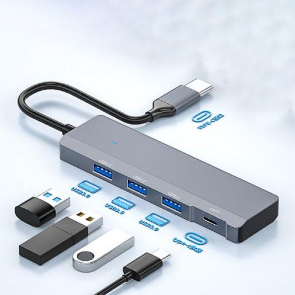 Coofbe 4in1 Type-C Hub Type-C Dönüştürücü Çoğaltıcı Type-C To USB Dönüştürücü USB Çoğaltıcı Adaptör