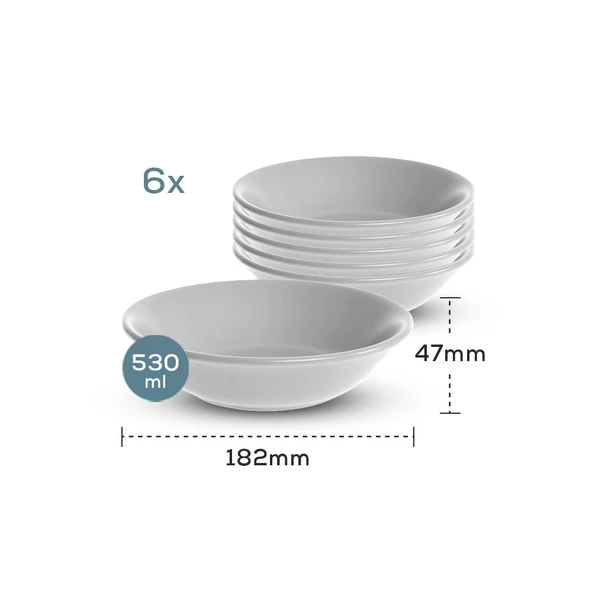 Keramika Mixed Hitit Yemek Tabağı 18 Cm 6 Adet - 406/620 - 3