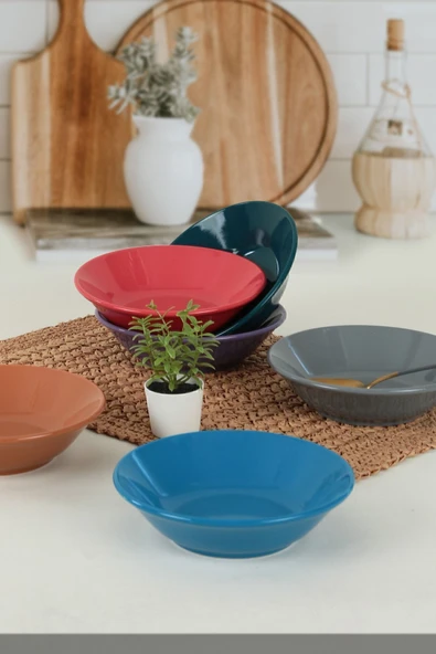 Keramika Mixed Hitit Yemek Tabağı 18 Cm 6 Adet - 406/620 ürün görseli 1