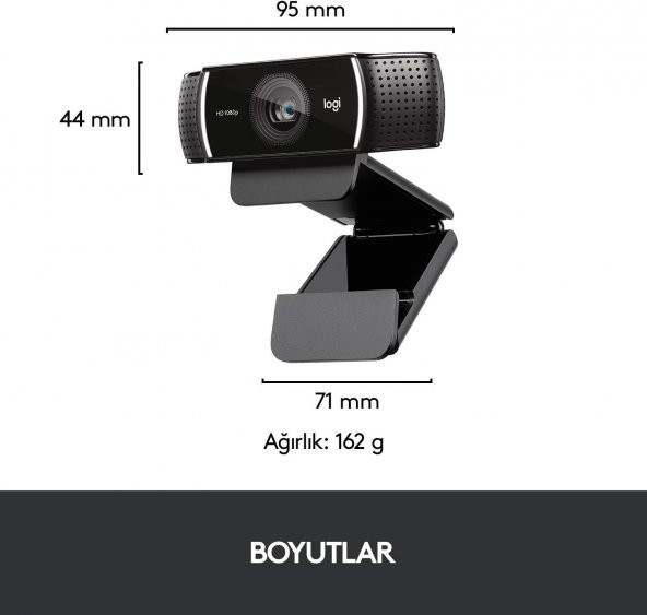 Logitech C922 Full HD 1080p Yayıncılar için Profesyonel Web Kamerası - Siyah - 9