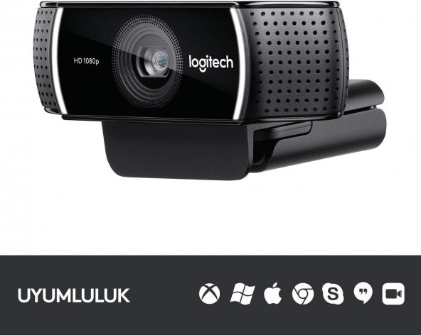Logitech C922 Full HD 1080p Yayıncılar için Profesyonel Web Kamerası - Siyah - 10