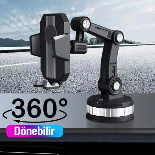Coofbe Robotic 2İN1 Araç İçi Torpido Üzeri Telefon Tutucu Araç Ön Cam Telefon Tutucu Teleskopic - 4