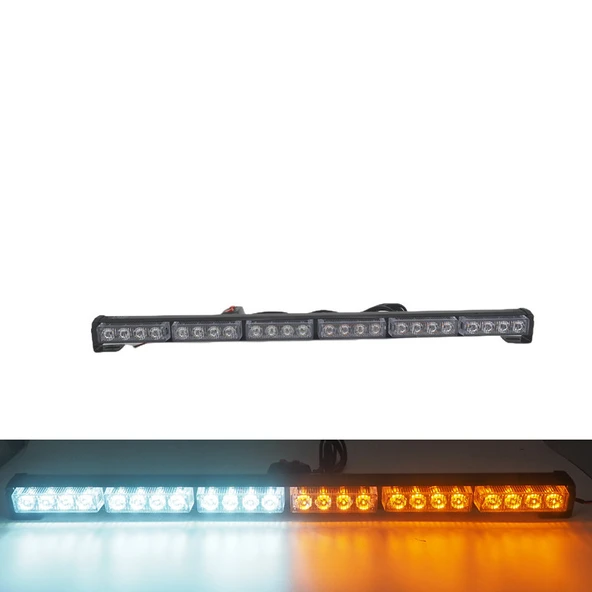 Çakar lamba 24 led animasyonlu sarı-beyaz 12-24v/ LAPA537 ürün görseli 1