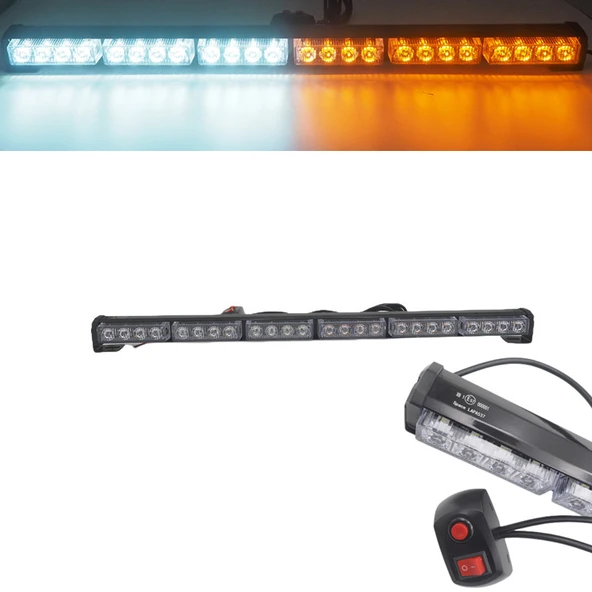 Çakar lamba 24 led animasyonlu sarı-beyaz 12-24v/ LAPA537 - Resim 2