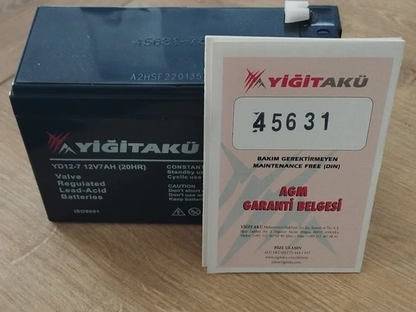 Yiğit Akü 12V 7 Ah AGM Akü - 2