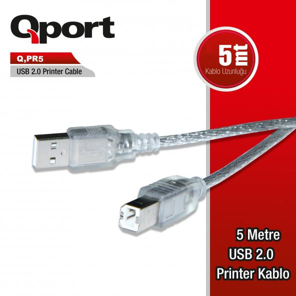QPORT - USB2.0 5M YAZICI KABLOSU (Q-PR5)