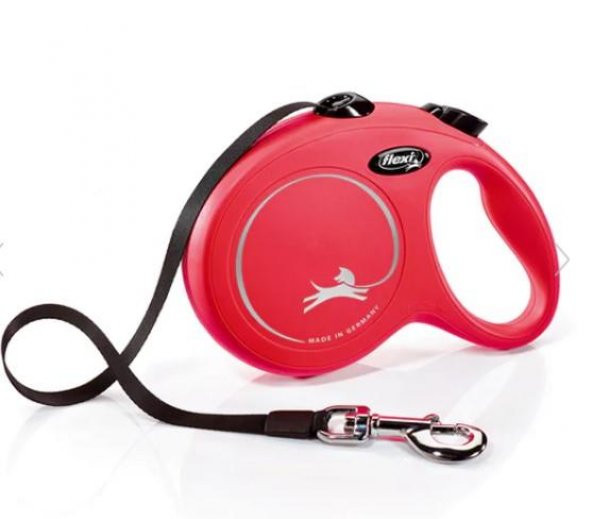 Flexi New Classic Otomatik Kırmızı Şerit Gezdirme Large 5 Metre