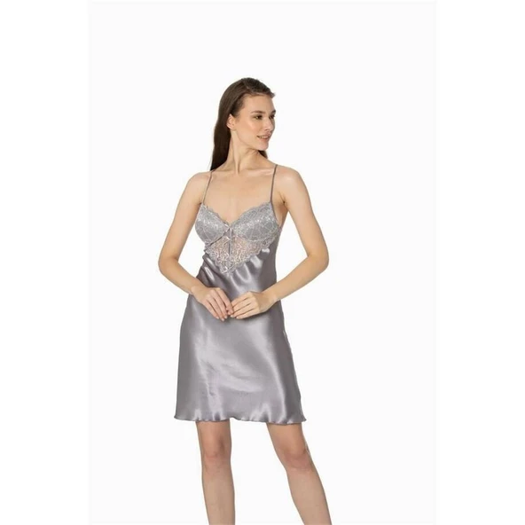 Pierre Cardin Kadın Midi Saten Gecelik Sabahlık Takım - 12