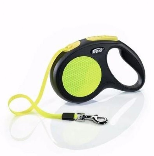 Flexi New Neon Yeşil Otomatik Köpek Gezdirme Kayışı 5 Metre Medium