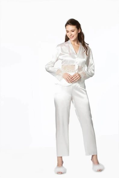 Pirre Cardin 6lı Dantelli Saten Çeyiz Seti - Resim 4