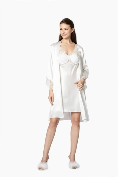 Pirre Cardin 6lı Dantelli Saten Çeyiz Seti - Resim 2